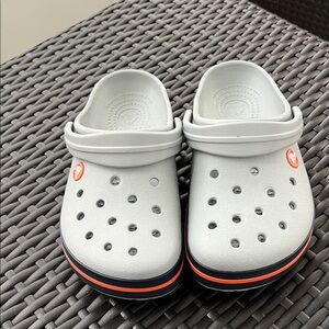 Crocs Gray and Orange Clogs